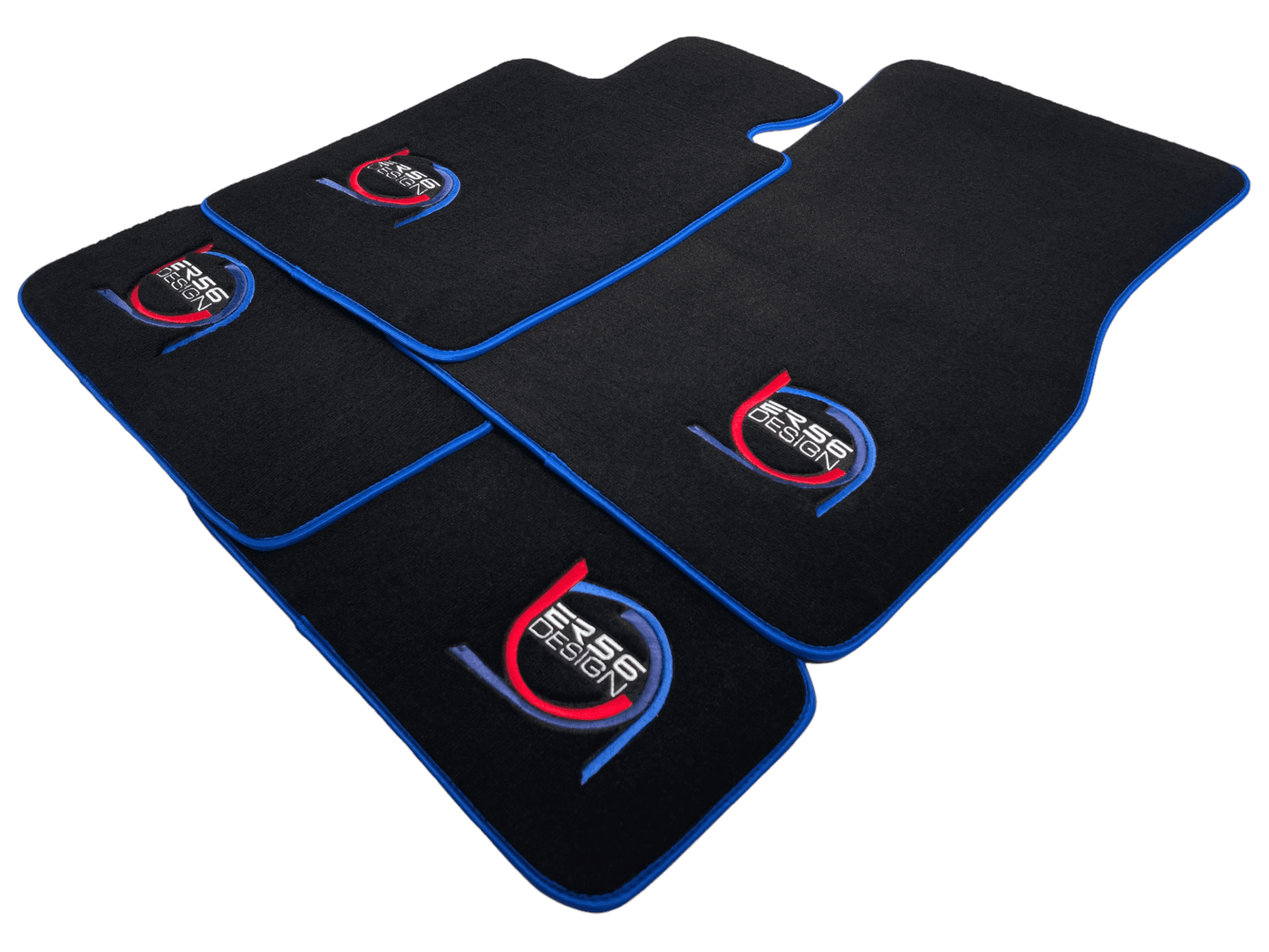 Black Floor Mats For BMW M6 F06 Gran Coupe ER56 Design Limited Edition Blue Trim - AutoWin