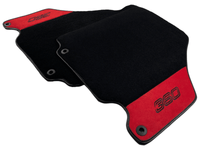 Black Floor Mats For Ferrari 360 Modena 1999-2005 With Red Alcantara Leather - AutoWin