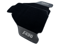 Black Floor Mats For Ferrari F430 2004-2009 With Carbon Fiber Leather - AutoWin