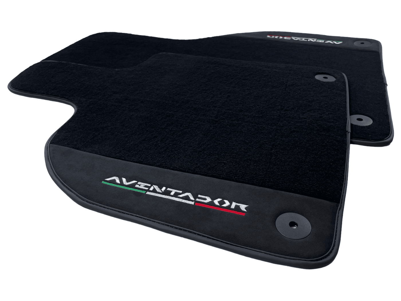 Black Floor Mats for Lamborghini Aventador With Alcantara Leather - AutoWin