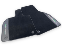 Black Floor Mats for Lamborghini Aventador With Carbon Fiber Leather - AutoWin