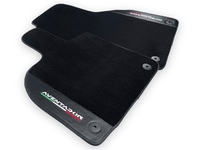 Black Floor Mats for Lamborghini Aventador With Carbon Fiber Leather - AutoWin