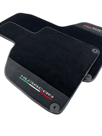 Black Carpet Floor Mats for Lamborghini Huracan with Alcantara Leather - AutoWin