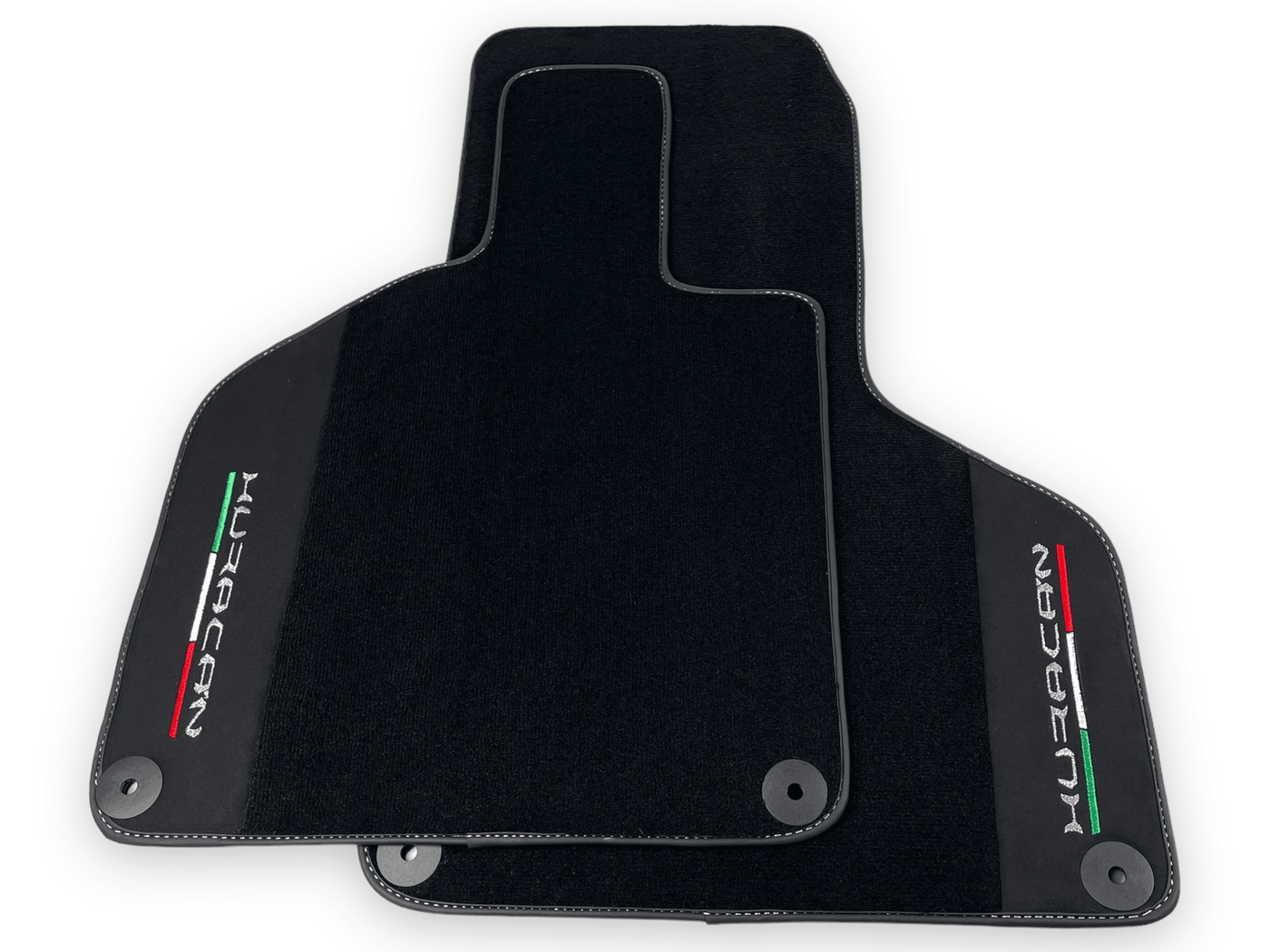 Black Carpet Floor Mats for Lamborghini Huracan with Alcantara Leather - AutoWin