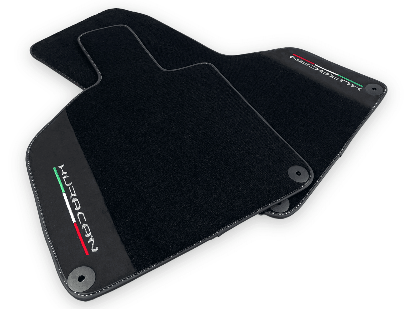 Black Carpet Floor Mats for Lamborghini Huracan with Alcantara Leather - AutoWin