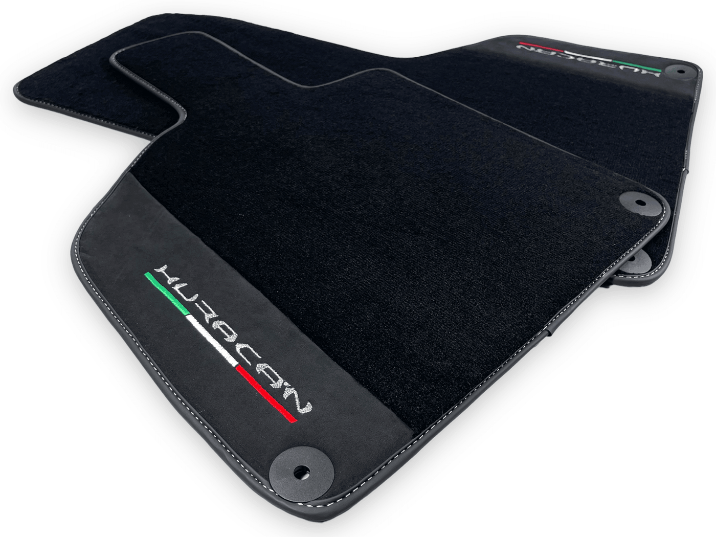 Black Carpet Floor Mats for Lamborghini Huracan with Alcantara Leather - AutoWin