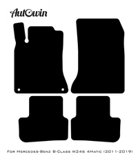 Black Floor Mats For Mercedes Benz B-Class W246 4Matic (2011-2019) | AutoWin Edition - AutoWin
