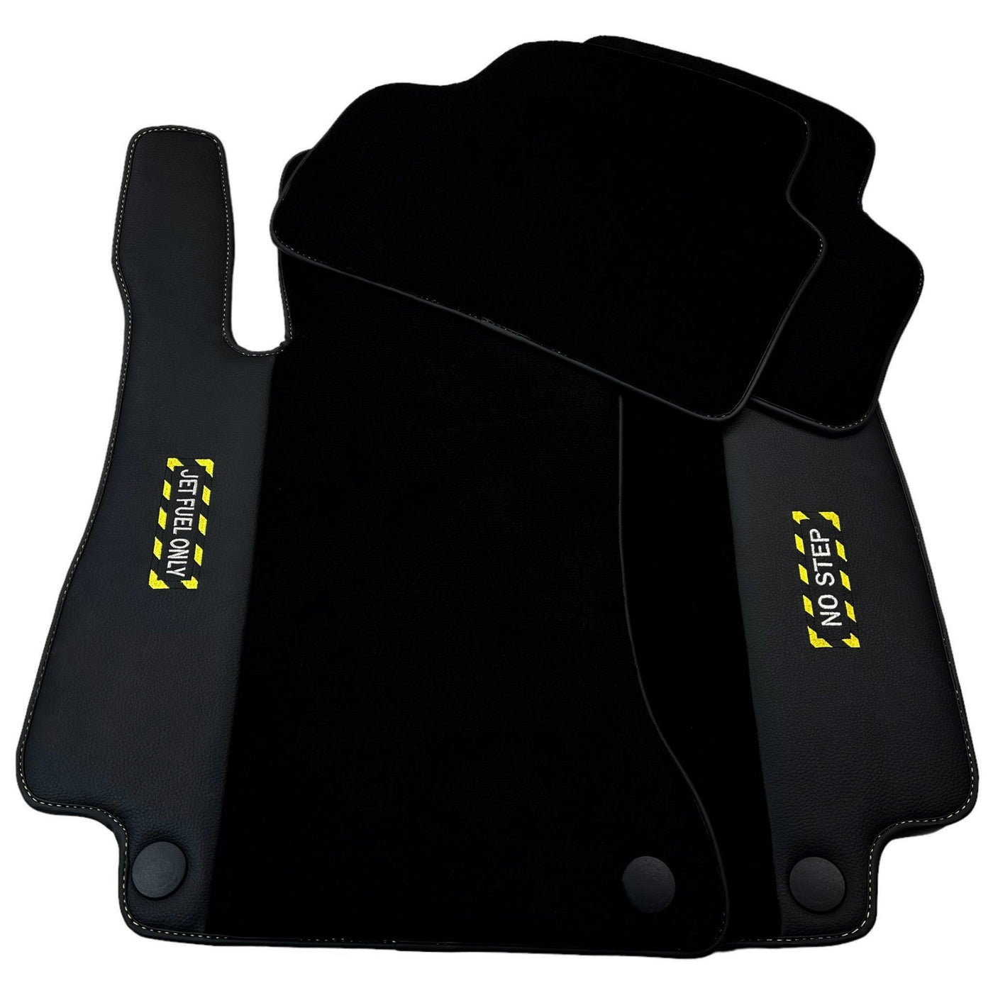 Black Floor Mats For Mercedes Benz C-Class W205 Sedan (2014-2018) | Fighter Jet Edition - AutoWin