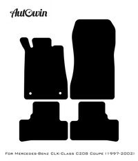 Black Floor Mats For Mercedes Benz CLK-Class C208 Coupe (1997-2002) | Fighter Jet Edition - AutoWin