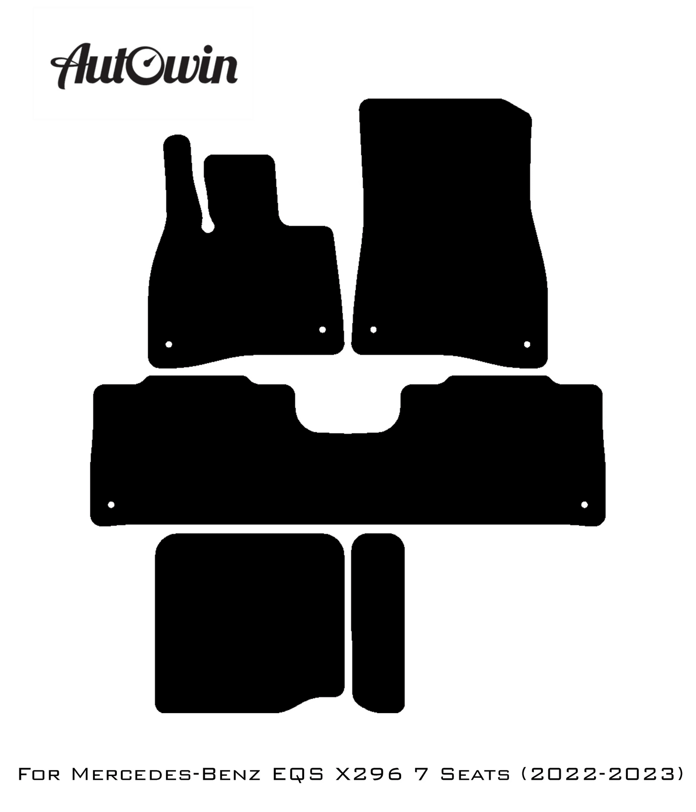 Customizable Black Floor Mats For Mercedes Benz EQS-Class X296 (2022-2023) - AutoWin