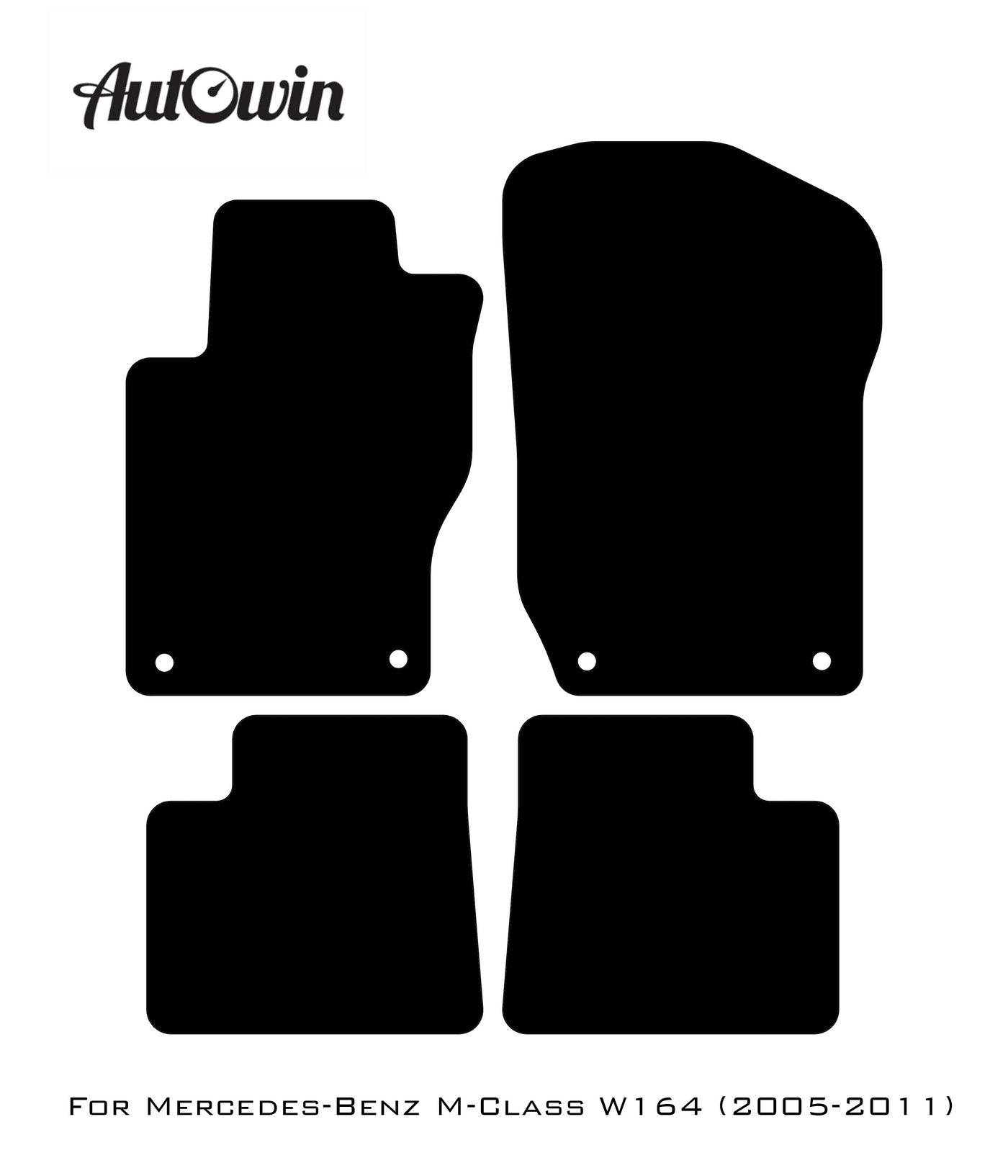 Black Floor Mats For Mercedes Benz M-Class W164 (2005-2011) | AutoWin Edition - AutoWin