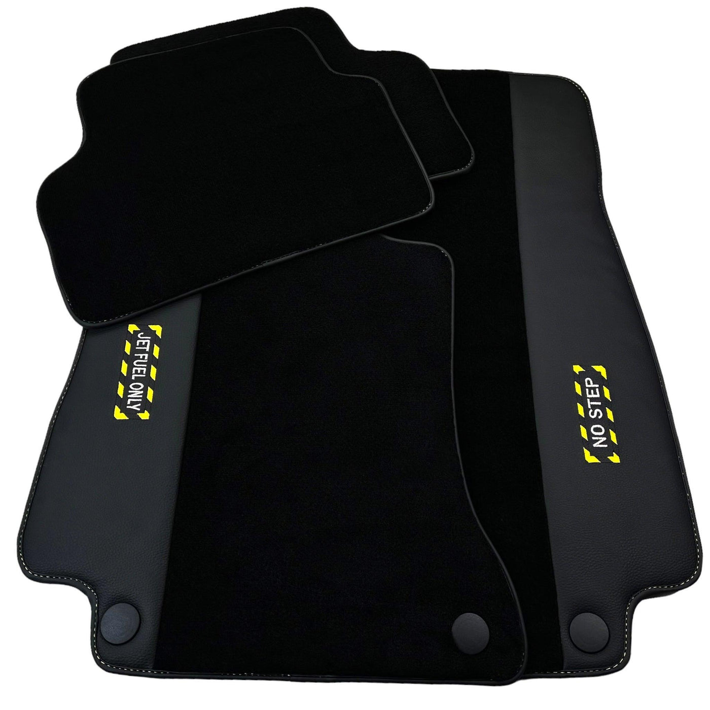 Black Floor Mats For Mercedes Benz S-Class V222 (2013-2020) Long Wheelbase | Fighter Jet Edition - AutoWin