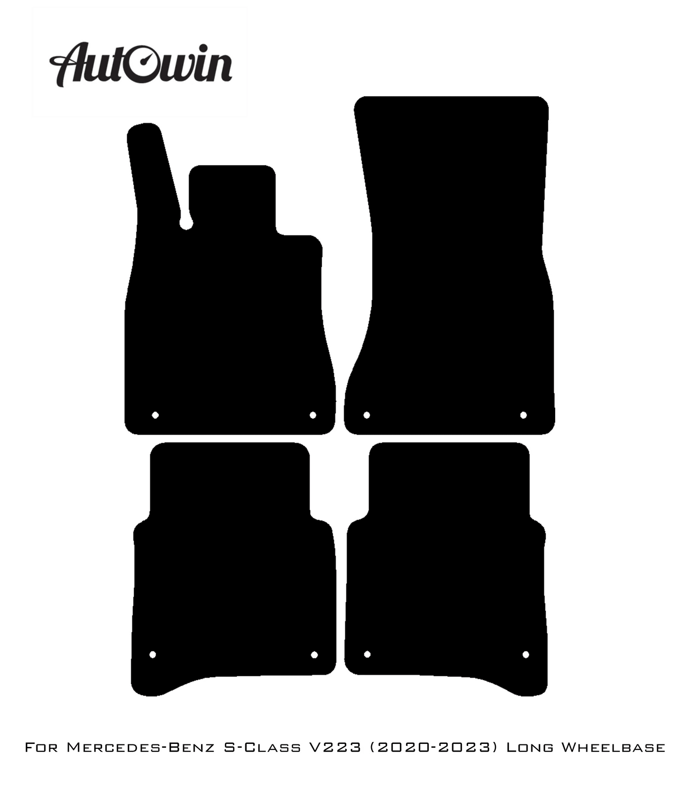 Black Floor Mats For Mercedes Benz S-Class V223 (2020-2023) Long Wheelbase | AutoWin Edition - AutoWin
