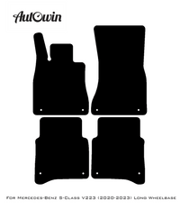 Black Floor Mats For Mercedes Benz S-Class V223 (2020-2023) Long Wheelbase | AutoWin Edition - AutoWin