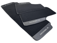 Black Floor Mats For Tesla Model S With Carbon Fiber Leather - AutoWin