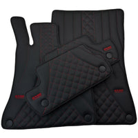 Black Leather Floor Mats For Mercedes Benz GL-Class X166 (2012-2015) | ER56 Design - AutoWin