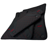 Black Leather Floor Mats For Mercedes Benz GLA-Class X156 (2017-2020) | ER56 Design - AutoWin