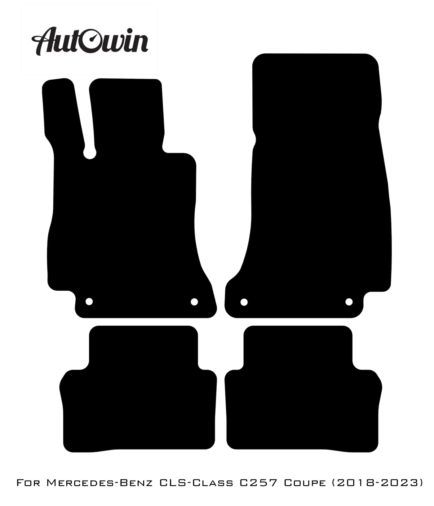 Black Luxury Floor Mats For Mercedes Benz CLS-Class C257 Coupe (2018-2023) | ER56 Design - AutoWin