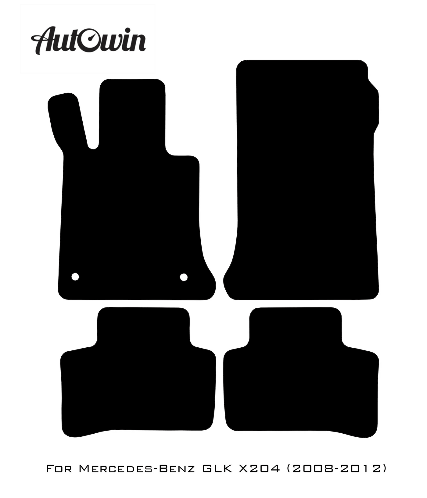Black Luxury Floor Mats For Mercedes Benz GLK-Class X204 (2008-2012) | ER56 Design - AutoWin