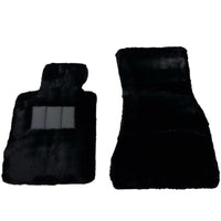 Black Sheepskin Floor Mats For BMW 5 Series E34 Sedan No Steps Edition - AutoWin