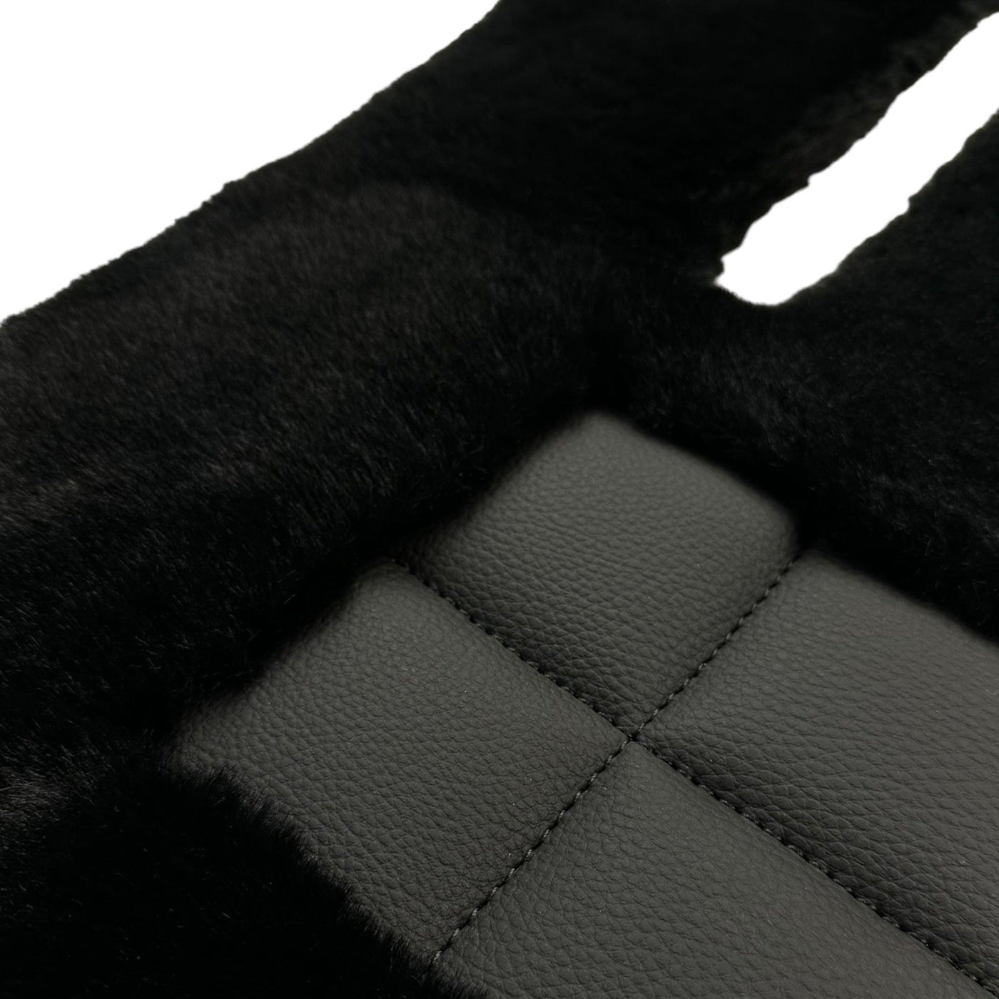 Black Sheepskin Floor Mats For Mercedes Benz C-Class S205 Wagon (2014-2018) | ER56 Design - AutoWin