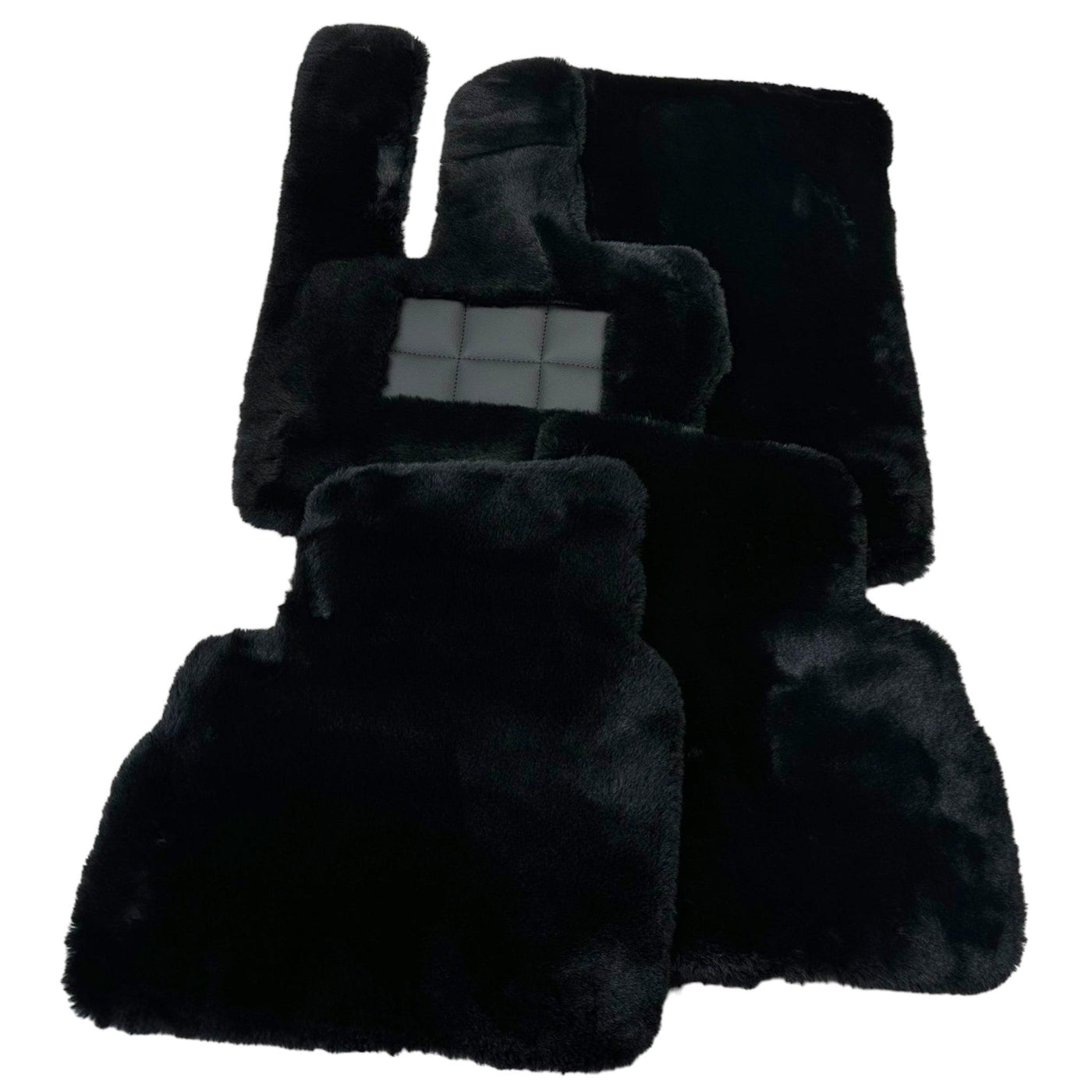 Black Sheepskin Floor Mats For Mercedes Benz CLK-Class A209 Convertible (2003-2010) | ER56 Design - AutoWin