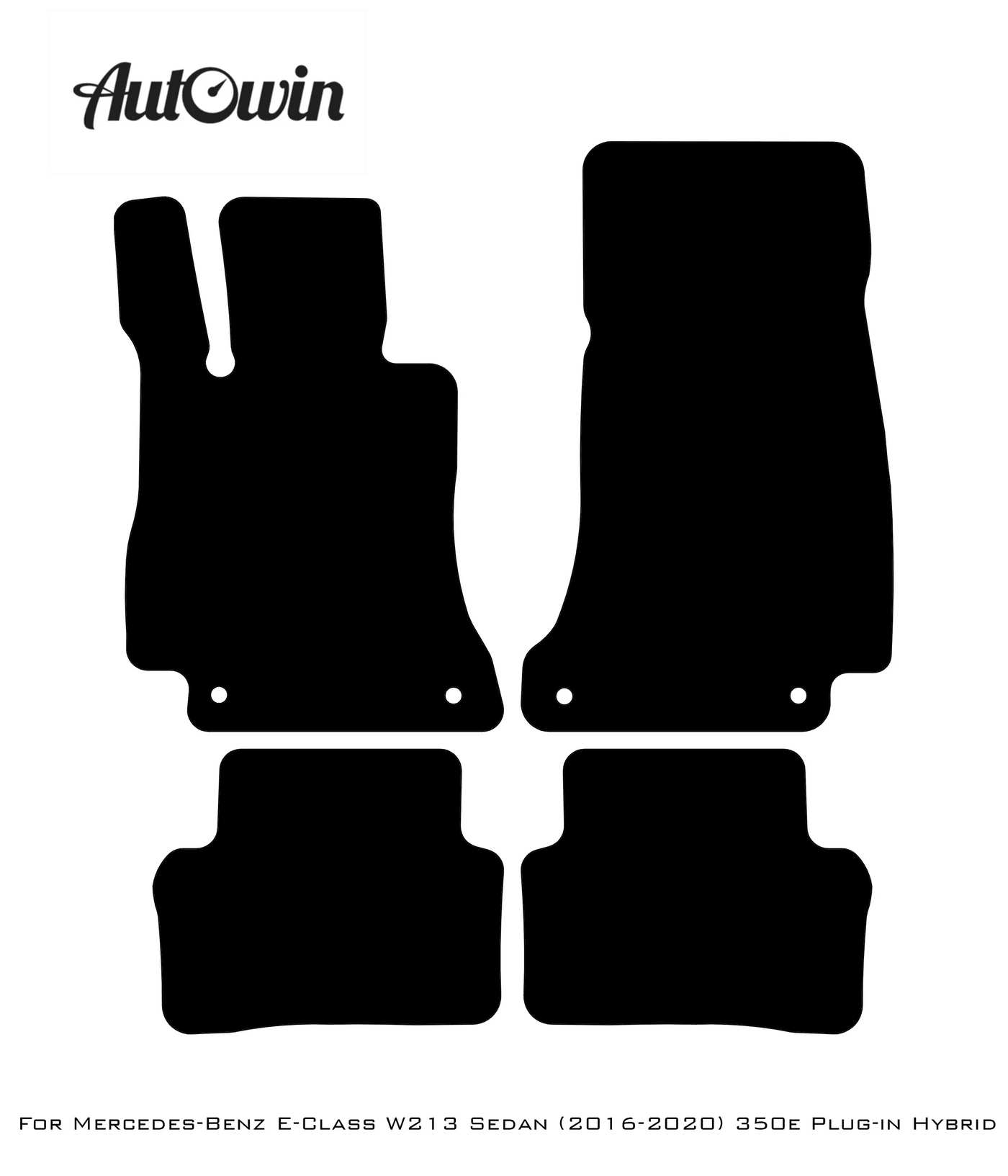 Black Sheepskin Floor Mats For Mercedes Benz E-Class W213 Sedan (2016-2020) Hybrid | ER56 Design - AutoWin