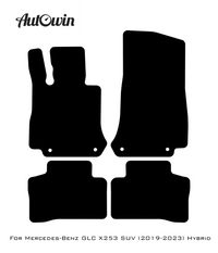 Black Sheepskin Floor Mats For Mercedes Benz GLC-Class X253 SUV (2019-2023) Hybrid | ER56 Design - AutoWin