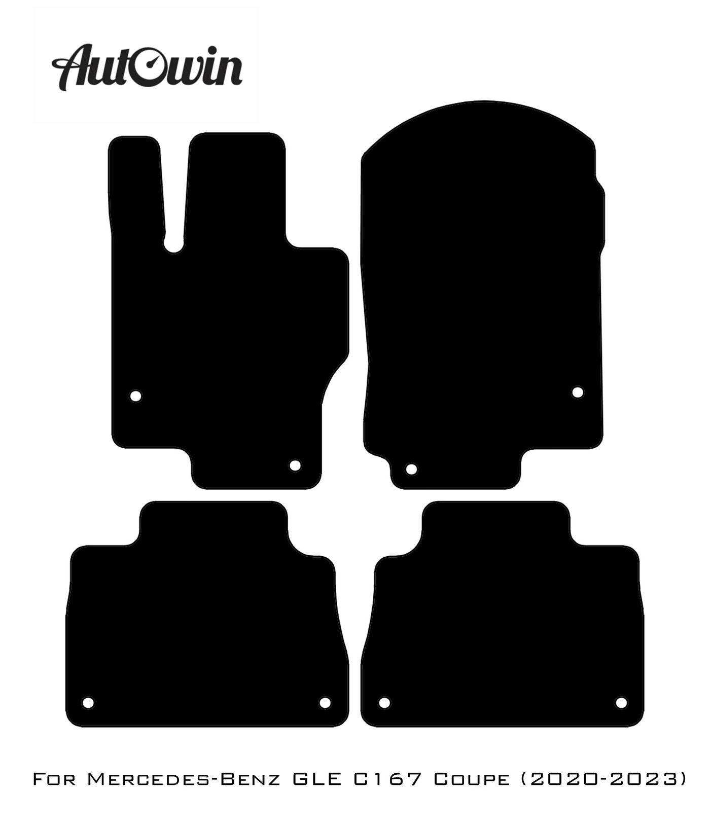 Black Sheepskin Floor Mats For Mercedes Benz GLE-Class C167 Coupe (2020-2023) | ER56 Design - AutoWin