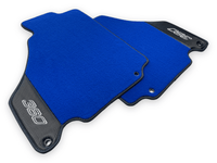 Blue Floor Mats For Ferrari 360 Modena 1999-2005 With Carbon Fiber Leather - AutoWin