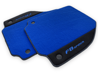 Blue Floor Mats For Ferrari F8 Spider 2019-2022 With Alcantara - AutoWin