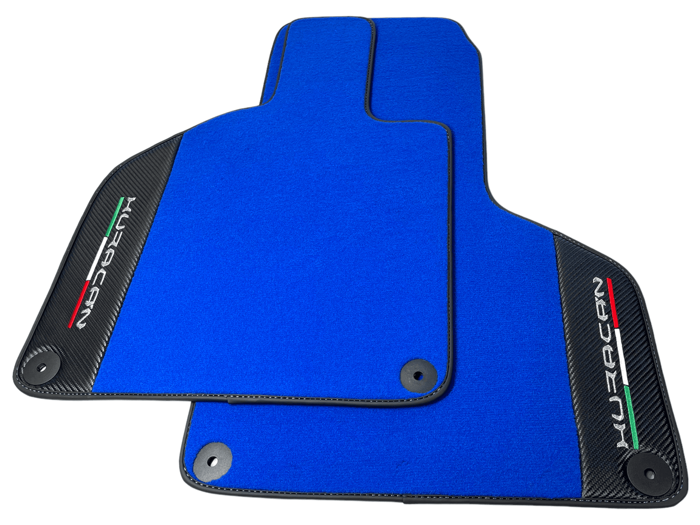 Blue Floor Mats for Lamborghini Huracan With Carbon Fiber Leather - AutoWin