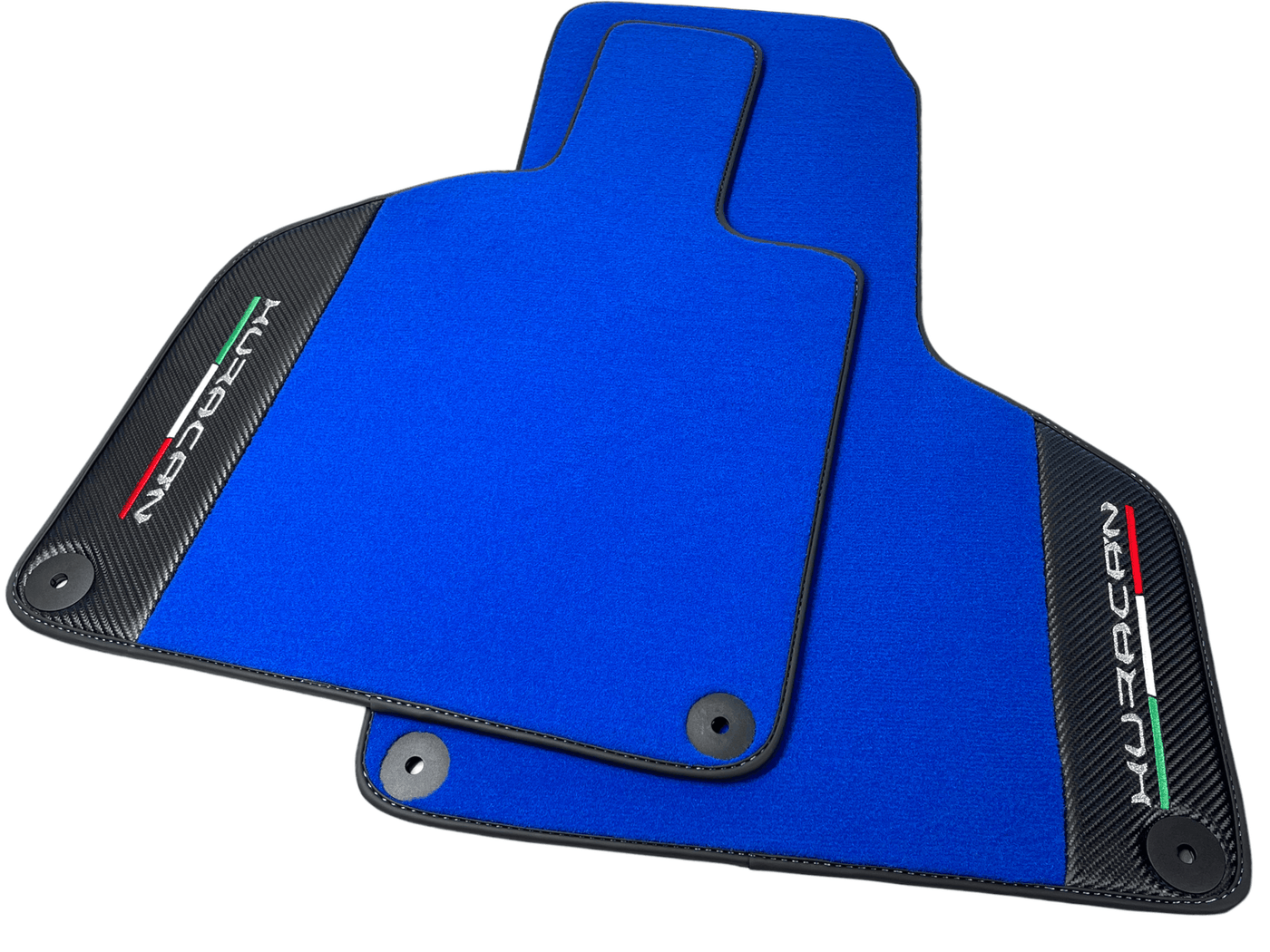 Blue Floor Mats for Lamborghini Huracan With Carbon Fiber Leather - AutoWin