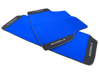 Blue Floor Mats For Tesla Model S With Alcantara Leather - AutoWin