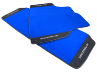 Blue Floor Mats For Tesla Model S With Alcantara Leather - AutoWin