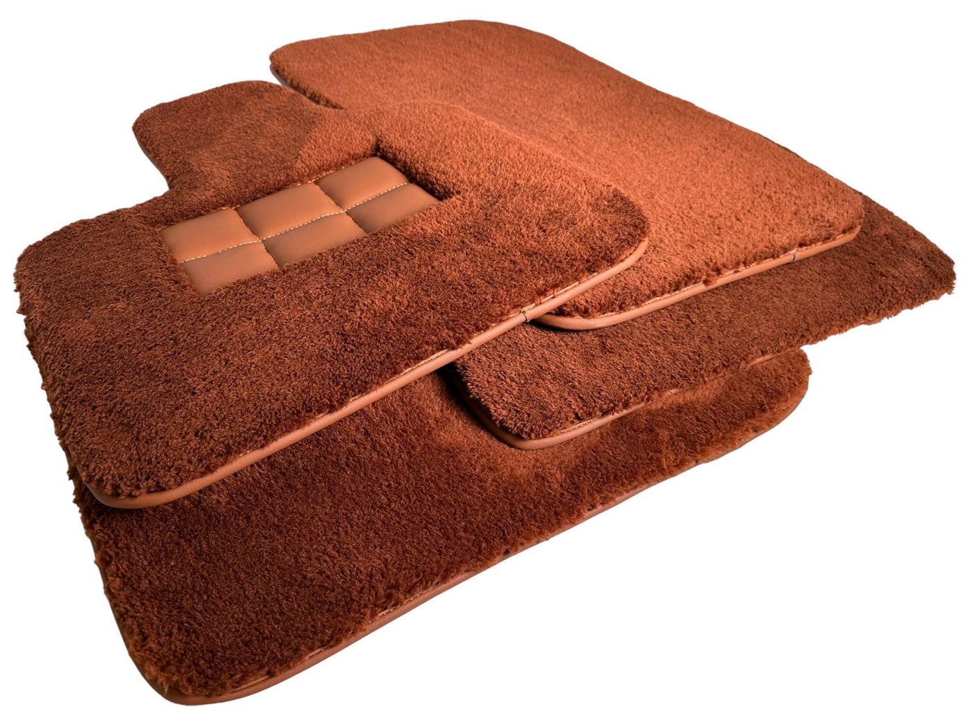 Brown Sheepskin Floor Mats For Rolls Royce Wraith 2013-2023 Er56 Design - AutoWin