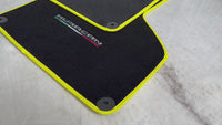 Floor Mats for Lamborghini Huracan With Italian Flag | Yellow Trim