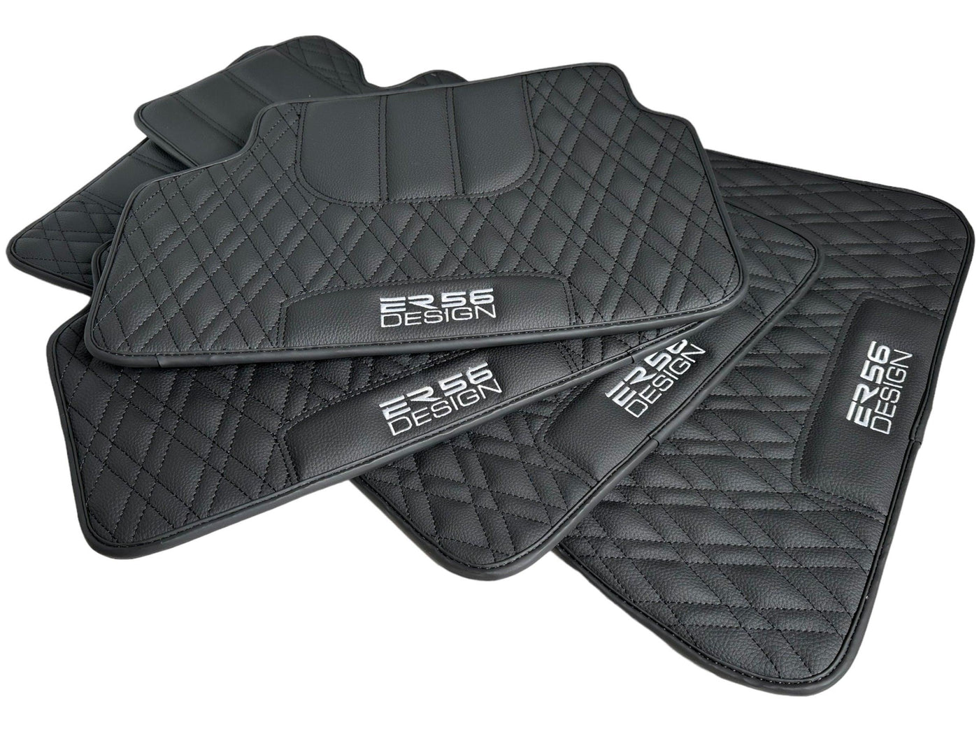 Floor Mats For BMW 3 Series F30 Black Leather Er56 Design - AutoWin