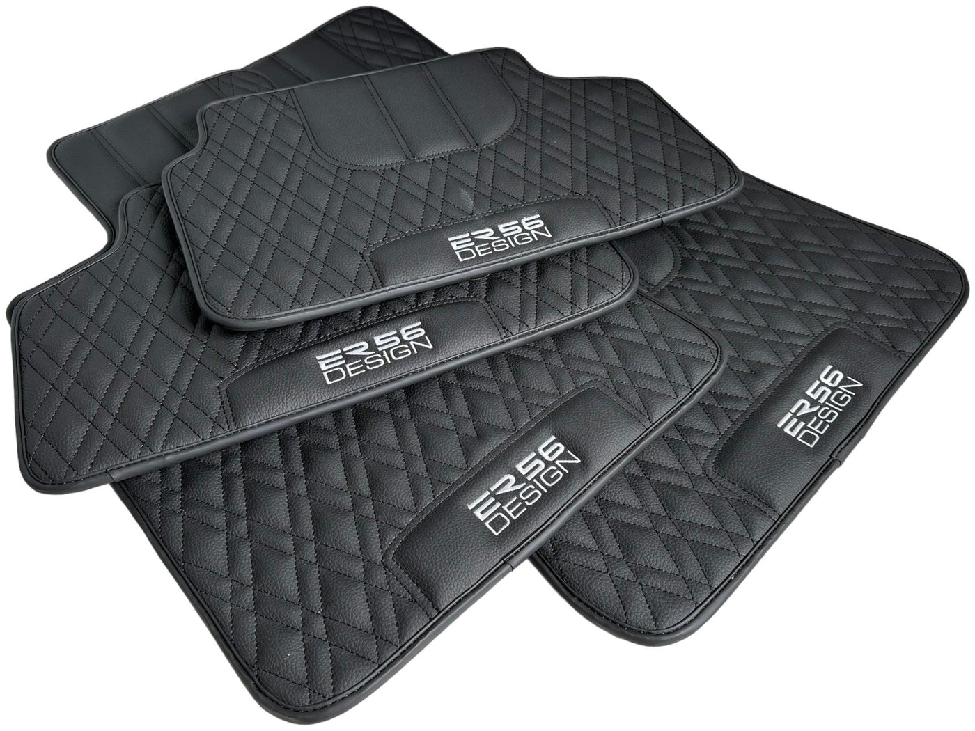 Floor Mats For BMW X4M Series F98 Black Leather Er56 Design - AutoWin