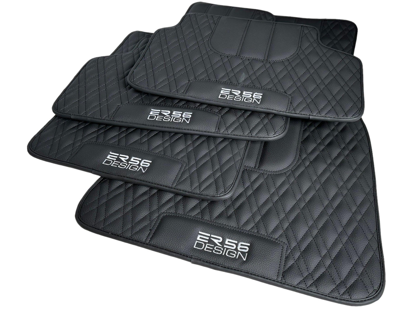 Floor Mats For BMW X6 Series F16 Black Leather Er56 Design - AutoWin