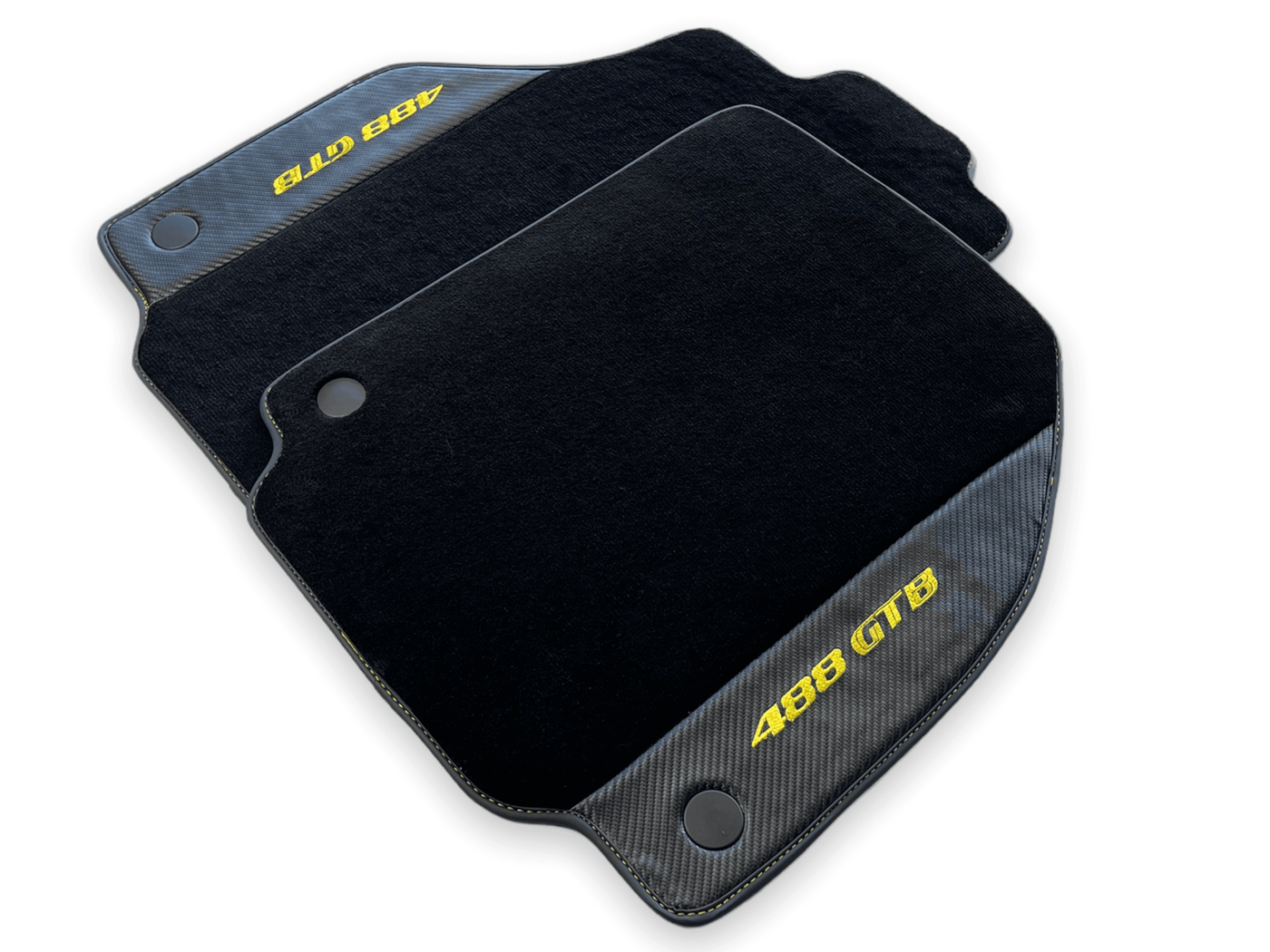 Floor Mats For Ferrari 488 GTB 2015-2022 Carpet With Carbon Fiber - AutoWin