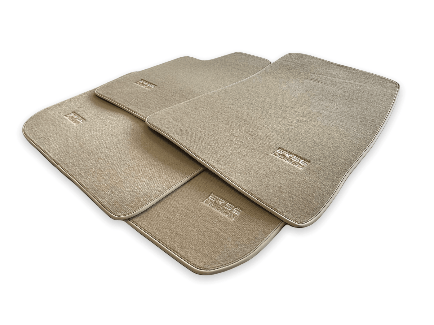 Floor Mats For Rolls Royce Cullinan Rr31 2018-2023 Beige ER56 Design - AutoWin