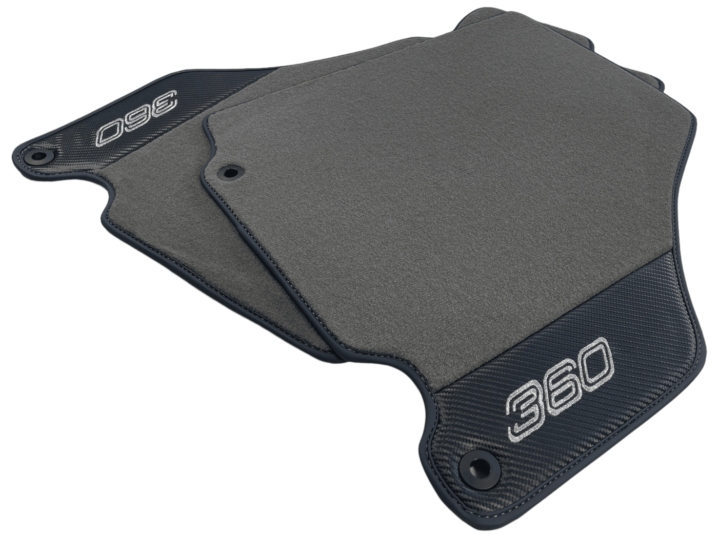 Gray Floor Mats For Ferrari 360 Modena 1999-2005 With Carbon Fiber Leather - AutoWin