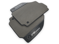 Gray Floor Mats For Ferrari F8 Spider 2019-2022 With Carbon Fiber Leather - AutoWin