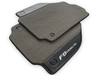 Gray Floor Mats For Ferrari F8 Tributo 2019-2022 With Carbon Leather - AutoWin