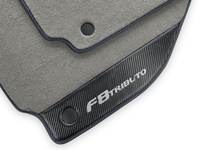 Gray Floor Mats For Ferrari F8 Tributo 2019-2022 With Carbon Leather - AutoWin