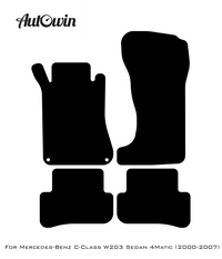 Gray Floor Mats For Mercedes Benz C-Class W203 Sedan 4Matic (2000-2007) | Limited Edition - AutoWin