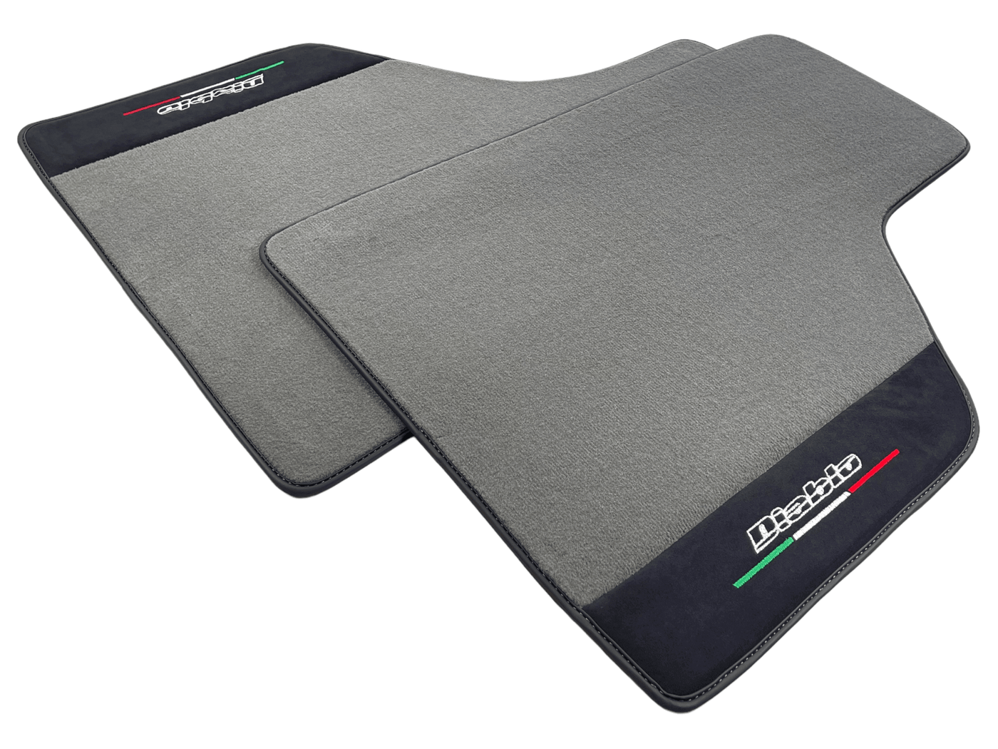 Gray Floor Mats Lamborghini Diablo 1990-2001 Alcantara Leather - AutoWin