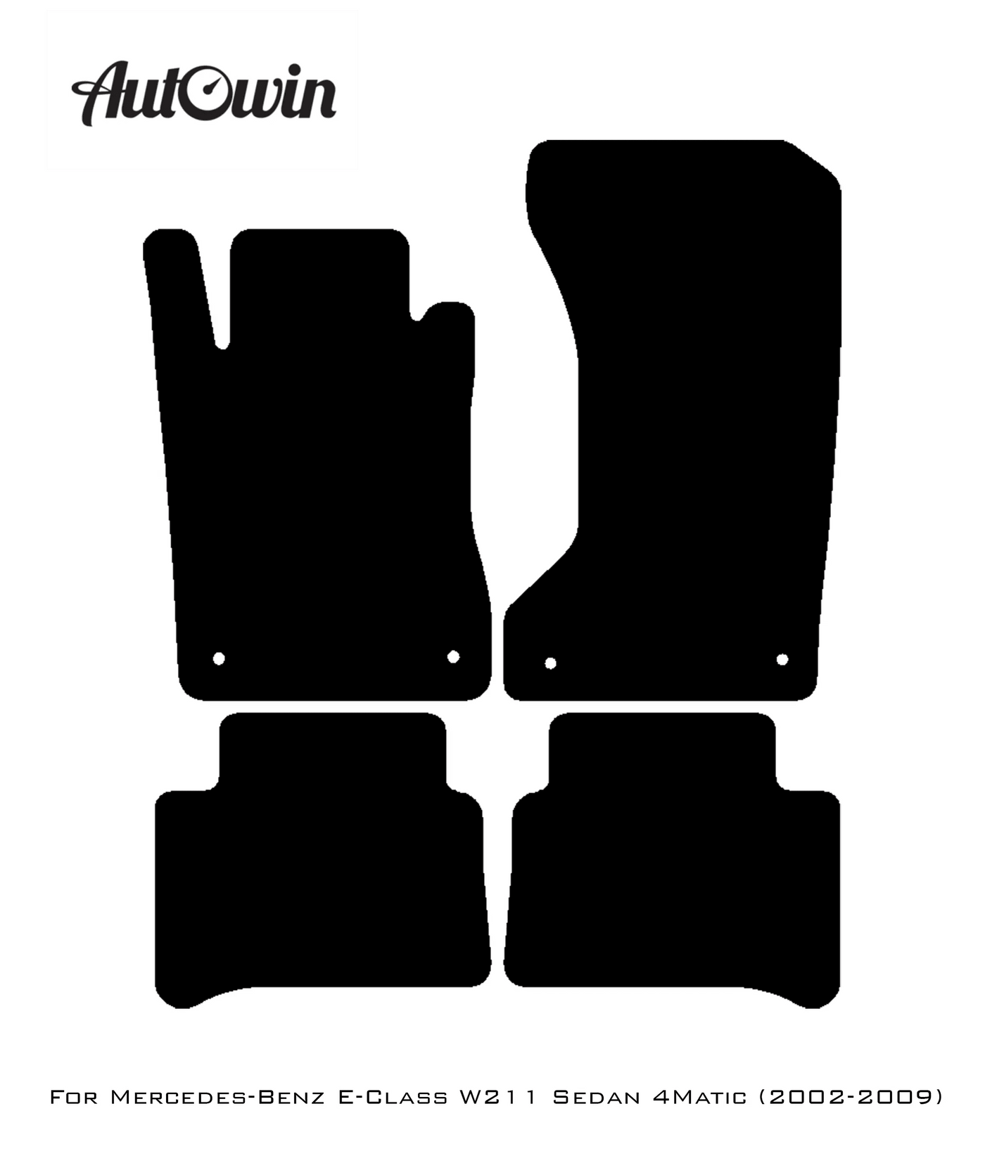 Gray Luxury Floor Mats For Mercedes Benz E-Class W211 Sedan 4Matic (2002-2009) | ER56 Design - AutoWin