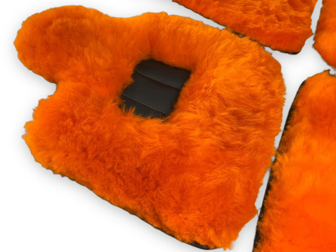 Orange Sheepskin Floor Mats For Bentley Flying Spur (2013-2019) Er56 Design Brand - AutoWin